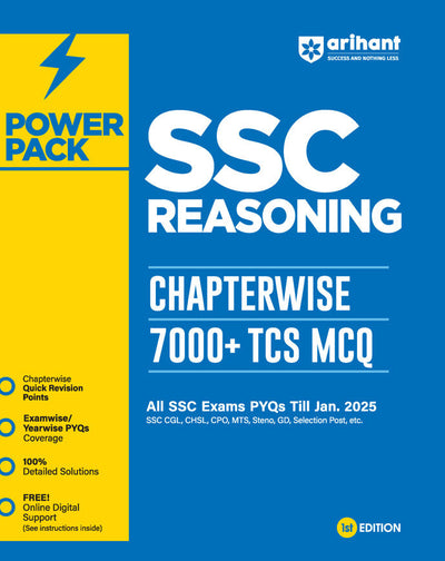 Power Pack SSC Reasoning Chapterwise 7000 + TCS MCQ | First Edition | English Medium