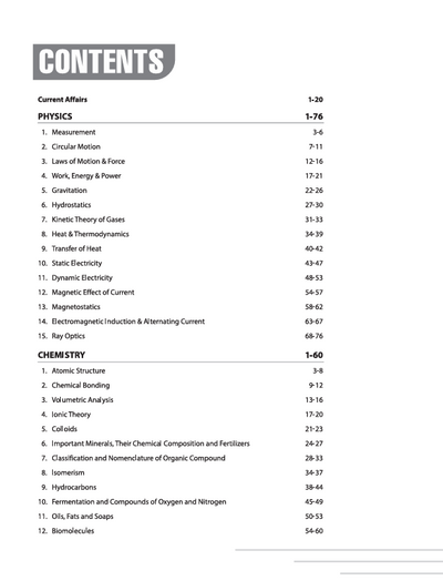 BSF Head Constable RO Mechanic English Medium Contents Page