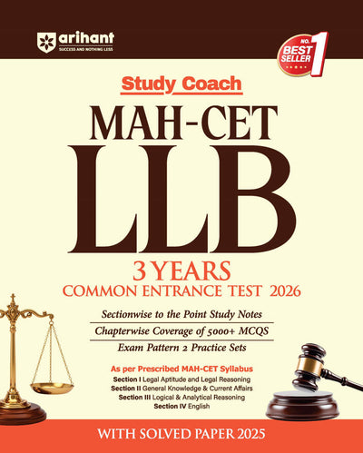 MAH CET LLB (3 Years) Common Entrance Test 2026 | Study Coach | 5000+ MCQs, Study Notes, with Solved Papers 2025 