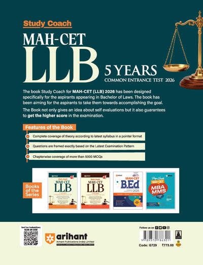 MAH CET LLB (5 Years) Common Entrance Test 2026 | Study Coach | 5000+ MCQs, Study Notes, with Solved Papers 2025