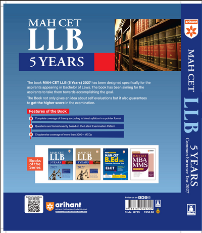MAH CET LLB 5 Years Entrance Exam 2027 | Complete Guide for Legal Aptitude, Legal Reasoning, GK, English & Logical Reasoning | 3000+ MCQs, Chapterwise PYQs & Solved Paper 2026