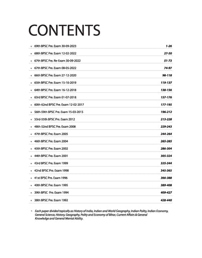 70th BPSC Prelims Exam | Yearwise -Topicwise Solved Paper (2023 - 1992) | English Medium