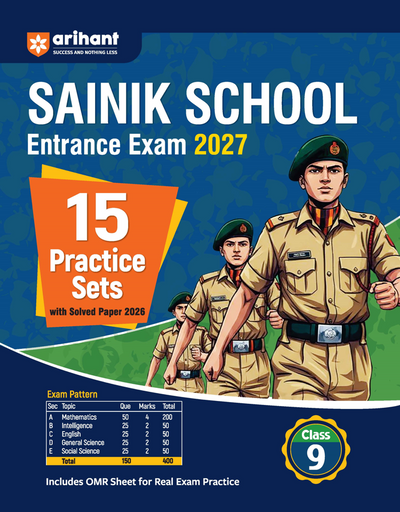 Combo of AISSEE Sainik School Class 9 Entrance Exam 2027 | Study Guide, 15 Practice Sets with Solved Paper 2026| English Medium