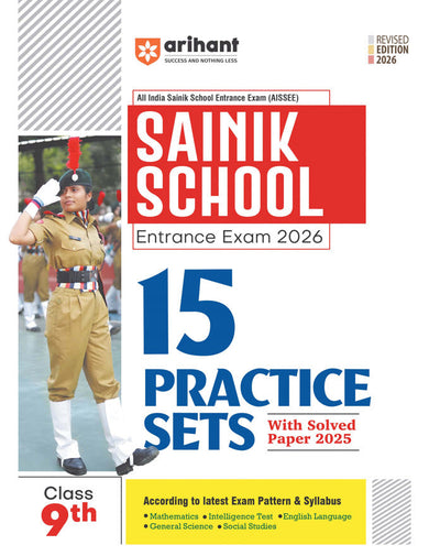 AISSEE Sainik School Class 9 Entrance Exam 2026 | 15 Practice Sets with Solved Papers 2025 | Revised Edition 2026 | English Medium