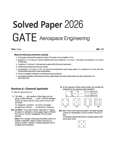 GATE Aerospace Engineering Chapterwise Solved Papers 2026–2000 with 6 Mock Papers |Chapterwise & Yearwise Detailed Explanations as per GATE Pattern