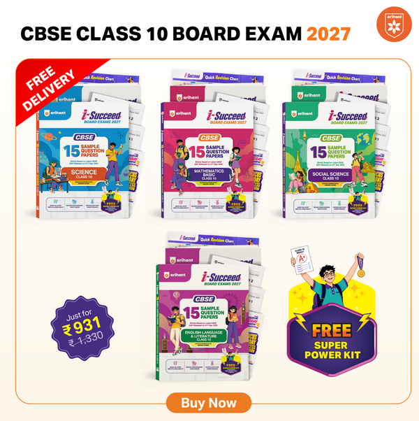 Combo (Set of 4 Books) i-Succeed CBSE Class 10 Exam 2027 Prep Kit: 15 Sample Question Papers (Maths Basic, Science, SST & English Lang & Lit) | Colour Cheat Sheets, Toppers Copy & Free Super Power Kit | Based on Latest SQP Released 21 Sept 2026