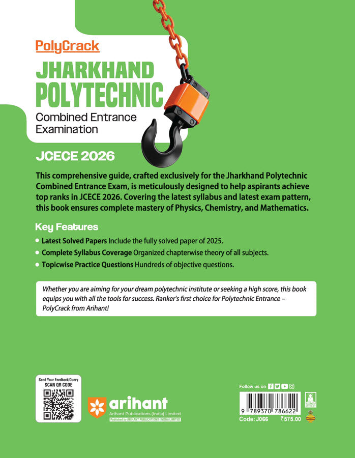 Polycrak Buy Best Jharkhand Poly Crack 2026 Entrance Exam Study Book – arihantbooks