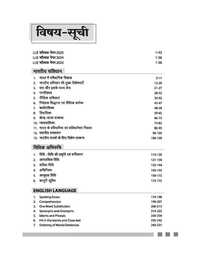 LLB Entrance Exam 2026 LAWSPRINT | Useful for NLU, DU, BHU, & Other National Law University | Hindi Medium