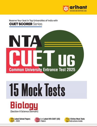 NTA CUET UG 15 Mock Tests Biology ( Section II Science Domain)