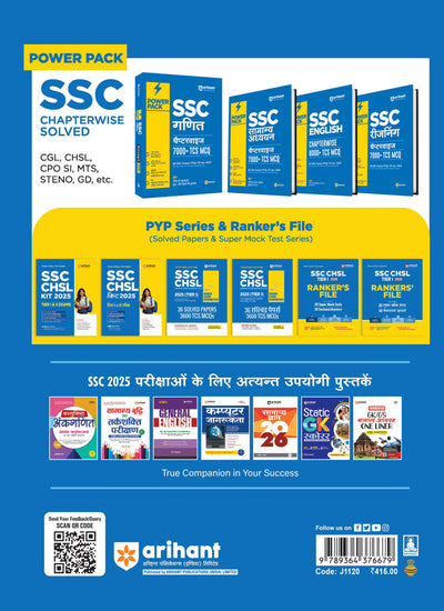 SSC CHSL2025 (Tier-I) Exam | 36 Solved Papers (3600 TCS PYQs) | Hindi Medium