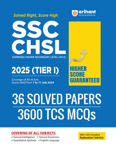 SSC CHSL2025 (Tier-I) Exam | 36 Solved Papers (3600 TCS PYQs) | English Medium