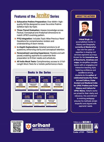 Ignite Topicwise MCQs - Indian History for UPSC & State PCS Prelims | 1000+ MCQs with Explanations | UPSC Assessment + Past Learning Round | 50+ Direct Hits in Prelims