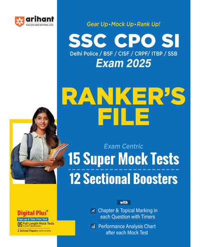 SSC CPO (SI & ASI) Exam 2025 | Practice Sets (Rankers File) | 15 Super Mock Test & 12 Sectional Boosters | For Delhi Police, CISF, BSF, CRPF, ITBP & SSB | English Medium