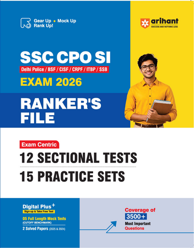 Ranker's File SSC CPO SI Exam 2026 | Delhi Police &amp; CAPF Sub Inspector | 12 Sectional Tests &amp; 15 Practice Sets | Free 5 Full-Length Online Tests &amp; 2 Solved Papers (2024 &amp; 2025) | 3500+ Practice Questions with Detailed Solutions