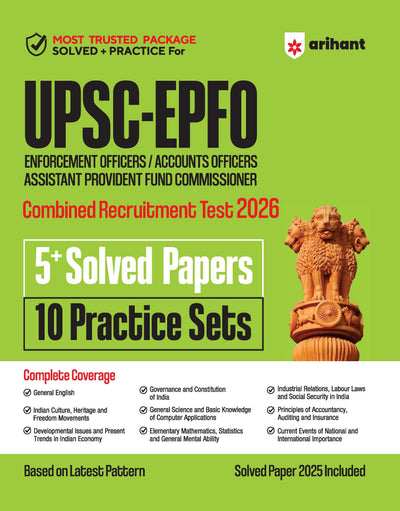 Combo (Set of 2 Books) UPSC EPFO Exam 2026 Complete Prep Kit: Study Guide (5+ Solved Papers & 10 Practice Sets) + Capsule Handwritten Notes | Full Syllabus Coverage for EO, AO & APFC with Detailed Solutions