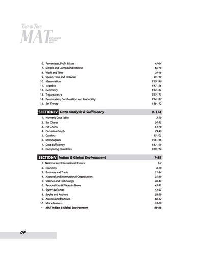 Face To Face MAT | 26 Years Chapterwise Solved Papers (2024-2000)