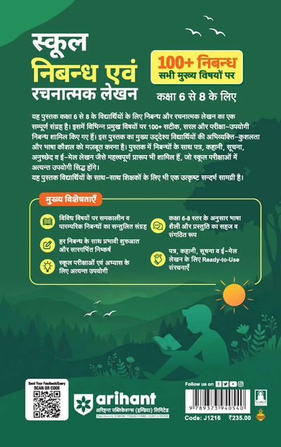 School Essay (Nibandh) & Creative Writing (Rachnatmak Lekhan) | Class 6 to 8 | 100+ Essay (Nibandh) on Major Topics | Letter Writing, Story Writing, Paragraph, Notice & Email Writing