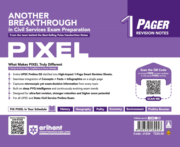 UPSC Prelims History Pixel 1 Pager Revision Notes book cover