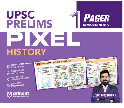 UPSC Prelims History | Pixel 1-Pager Revision Notes | Fast Revision, Entire Prelims GS in 1-Page Format, Concept & Fact Infographics with PYQ-Based Preparation 