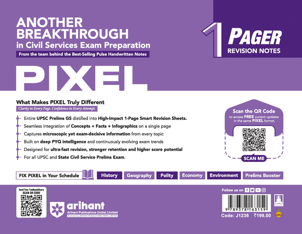 UPSC Prelims Environment Pixel 1 Pager Revision Notes book cover