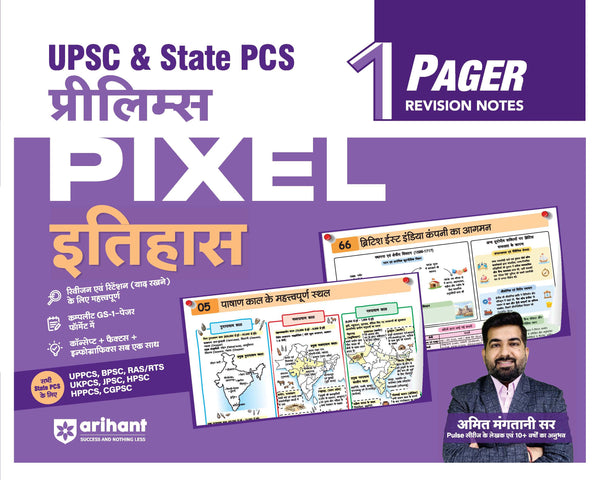 UPSC & State PSC Prelims Itihas (History) | Pixel 1-Pager Revision Notes | Fast Revision, Entire Prelims GS in 1-Page Format, Concept & Fact Infographics with PYQ-Based Preparation