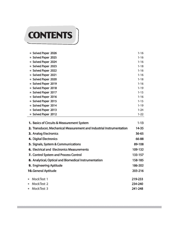 GATE Instrumentation Engineering Chapterwise Solved Papers 2026–2000 |Chapterwise & Yearwise Detailed Explanations as per GATE Pattern