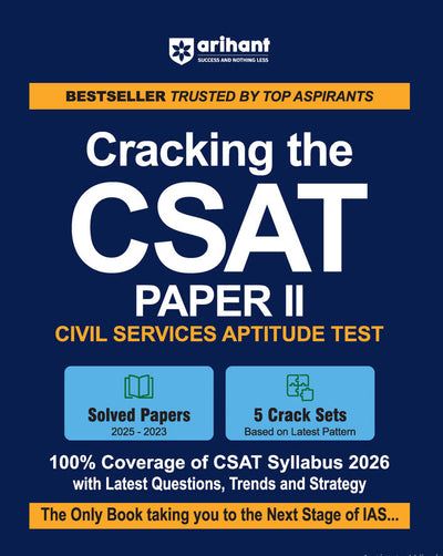 UPSC IAS Pre Exam Cracking the CSAT (Paper-2) 2026 |Solved Papers (2025-23) & 5 Crack Test Based on Latest Pattern | EnglishMedium