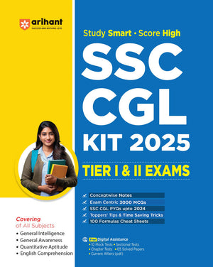 SSC CGLTierI & II Exam 2025 | Complete Study Guide | Conceptwise Notes & 3000 MCQs | English Medium