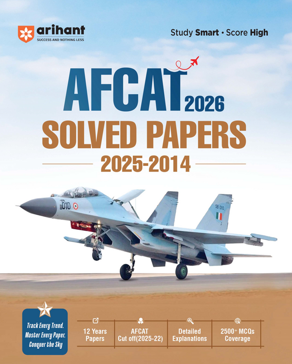 Combo of AFCAT 2026 | 12 Years Solved Papers (2025–2014) & Study Notes | With Free General knowledge 2026 | English Medium