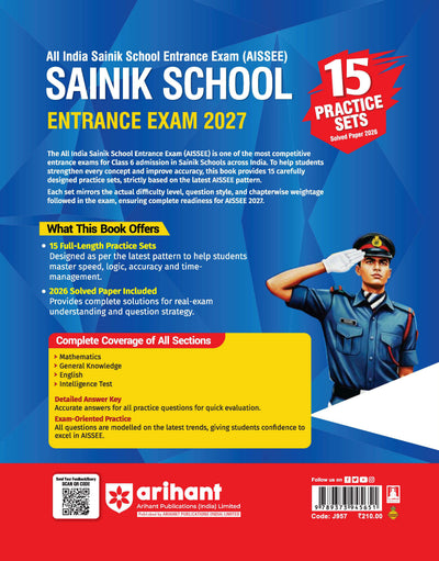 AISSEE Sainik School Class 6 Entrance Exam 2027 | Practice Sets with Solved Paper 2026 | With OMR Sheet | As per Latest Exam Pattern