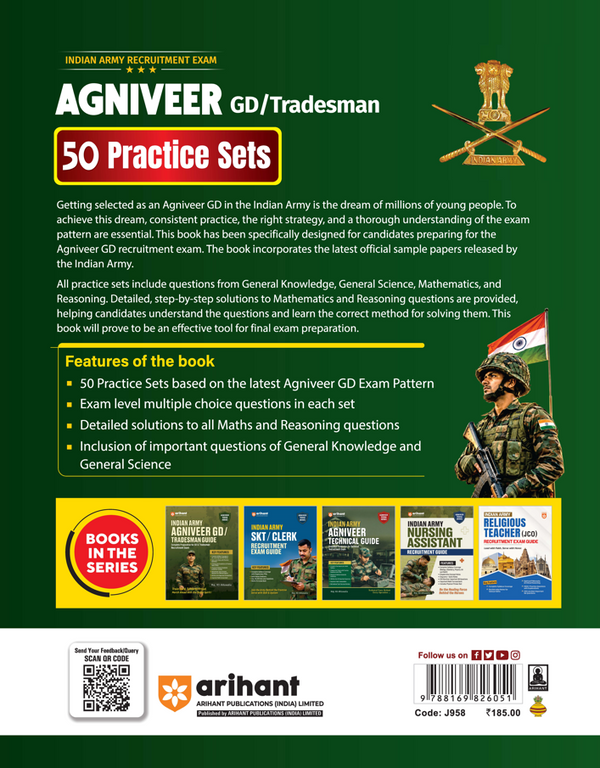 Indian Army Agniveer GD & Tradesman Exam 2026 | 50 Practice Sets Based on Latest Exam Pattern & Syllabus | Official Sample Papers, OMR-Based Answer Sheets, Detailed Solutions & Exam-Level Questions