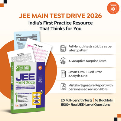 JEE Main 2026 Test Drive | Physics, Chemistry & Maths | 20 Tests, 16 Booklets & 1500 Questions | AI-Adaptive Practice with Error Analysis, Smart OMR, Real-Time PYQs (Online) & Revision PDF | Based on Latest NTA Pattern