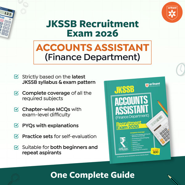 JKSSB Accounts Assistant (Finance Department) Recruitment Exam 2026 | Complete Study Guide | Accountancy, GK (UT of J&K), Maths, English, Economics & Computers