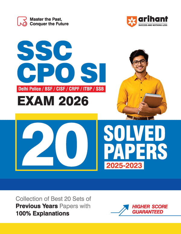 SSC CPO SI Exam 2026 | Delhi Police & CAPF Sub Inspector | 20 Solved Papers 2025-2023 |Collection of Best  Previous Year Papers with 100% Explanations