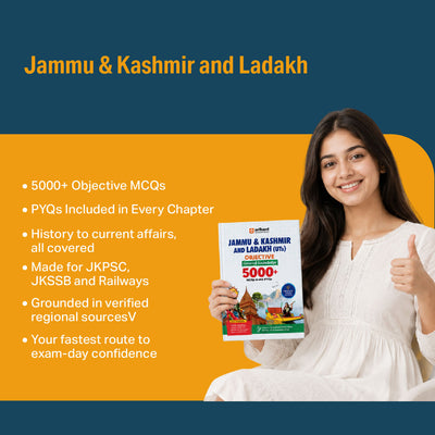 Jammu & Kashmir & Ladakh (UTs) Objective General Knowledge | 5000+ MCQs with Chapterwise PYQs | For JKPSC, JKSSB, Railways & Other Competitive Exams