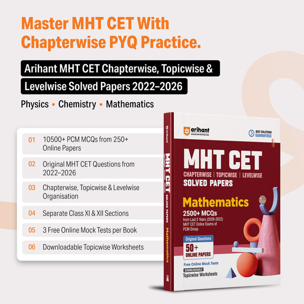 MHT CET Chemistry 2027 | Chapterwise, Topicwise &amp; Levelwise Solved Papers | 4200+ MCQs from Last 5 Years (2026–2022 | Original Questions 100+ Online Papers | Free Online Mock Tests&nbsp;
