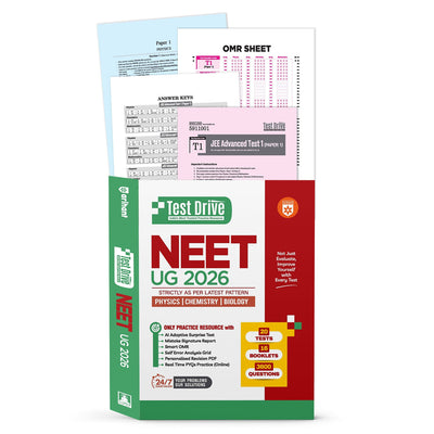 NEET (UG) 2026 Test Drive20 Tests, 16 Booklets & 3600 Questions | Physics, Chemistry & Biology | AI-Adaptive Practice with Error Analysis, Smart OMR, Real-Time PYQs (Online) & Revision PDF | Based on Latest NTA Pattern