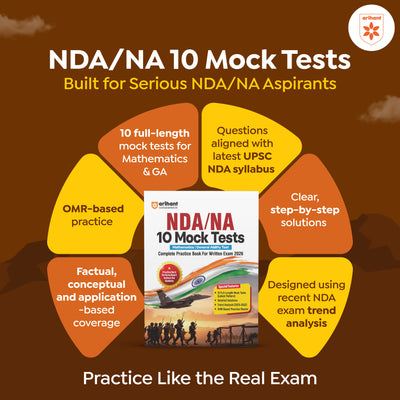 UPSC NDA/NA 2026 – 10 Mock Tests | Complete Practice Book for Mathematics, General Ability Test (GAT) | Latest Pattern, Detailed Solutions, Trend Analysis (2025–2022) & OMR Sheets