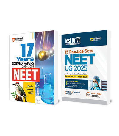 Combo of NEET UG Test Drive & NEET 17 Years Solved Papers (Physics, Chemistry & Biology)
