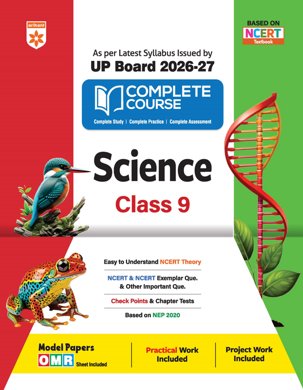 UP Board 2026-27 Complete Course Science  Vigyan) Class 9 | Based on NCERT Textbook | NEP 2020 | Chapter Tests, Topic Tests, Model Papers with OMR Sheet & Project Work Included | Hindi Medium