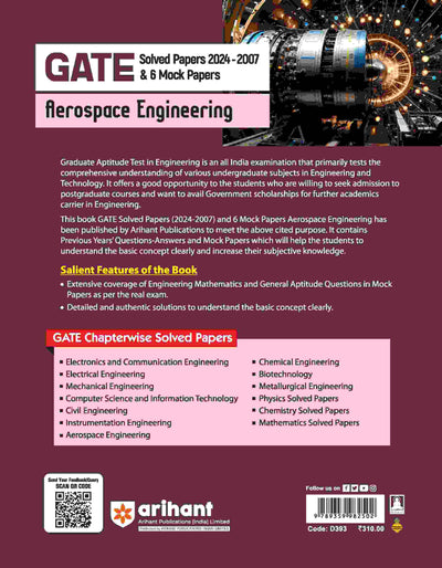 GATE Aerospace Engineering | Solved Papers (2024-2007) & 6 Mock Paper