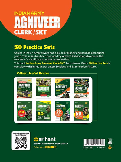 INDIAN ARMY AGNIVEER CLERK/SKT PHASE I Online Computer Based Written Exam (CEE) | 50 Practice Set | English Medium