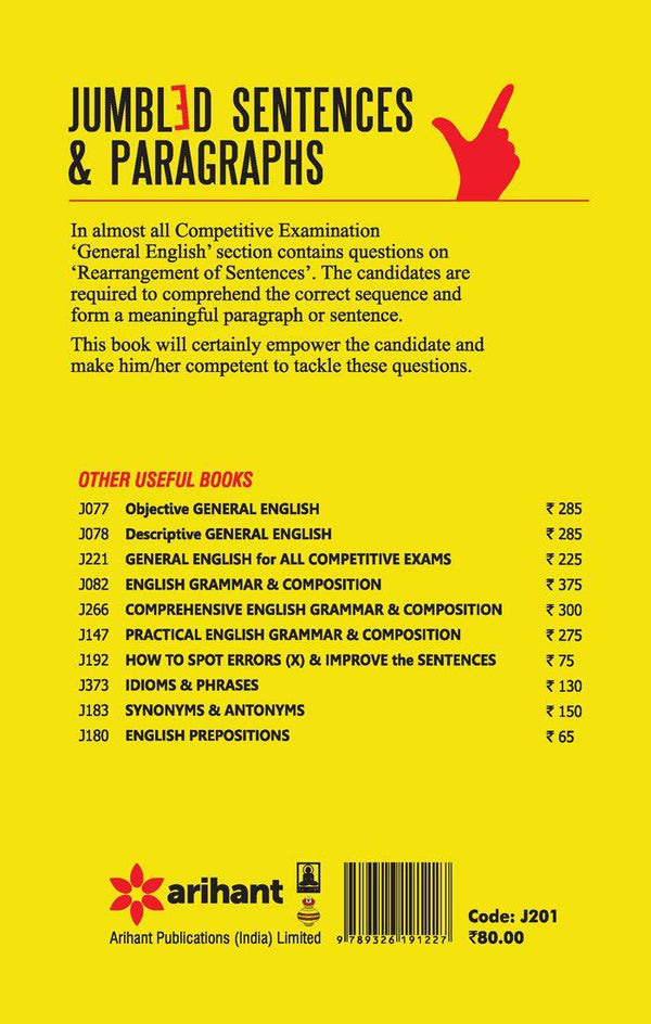 Jumbled Paragraph Examples Jumbled Sentences and Paragraphs Practice Book Best 2026 – arihantbooks