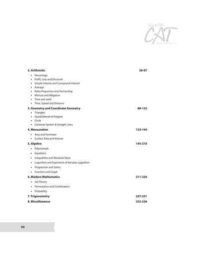 Face To Face CAT Common Admission Test 25 Years Chapterwise - Topicwise Solved Paper (1999-2023)