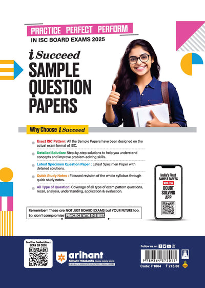 i-Succeed ISC Chemistry Class 12th | 15 Sample Question Papers | For ISC Exams 2025