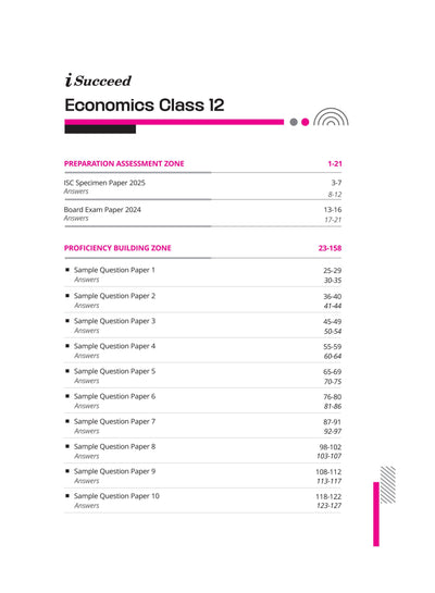 i-Succeed ISC Economics Class 12th | 15 Sample Question Papers | For ISC Exams 2025