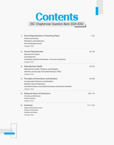 ISC Biology Class 12th | 20 Years Chapterwise Topicwise Question Bank (2024 -2001)