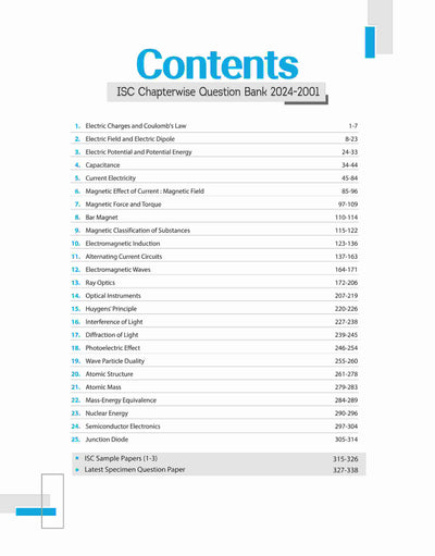 ISC physics Class 12th | 24 Years Chapterwise Topicwise Question Bank (2024 -2005)