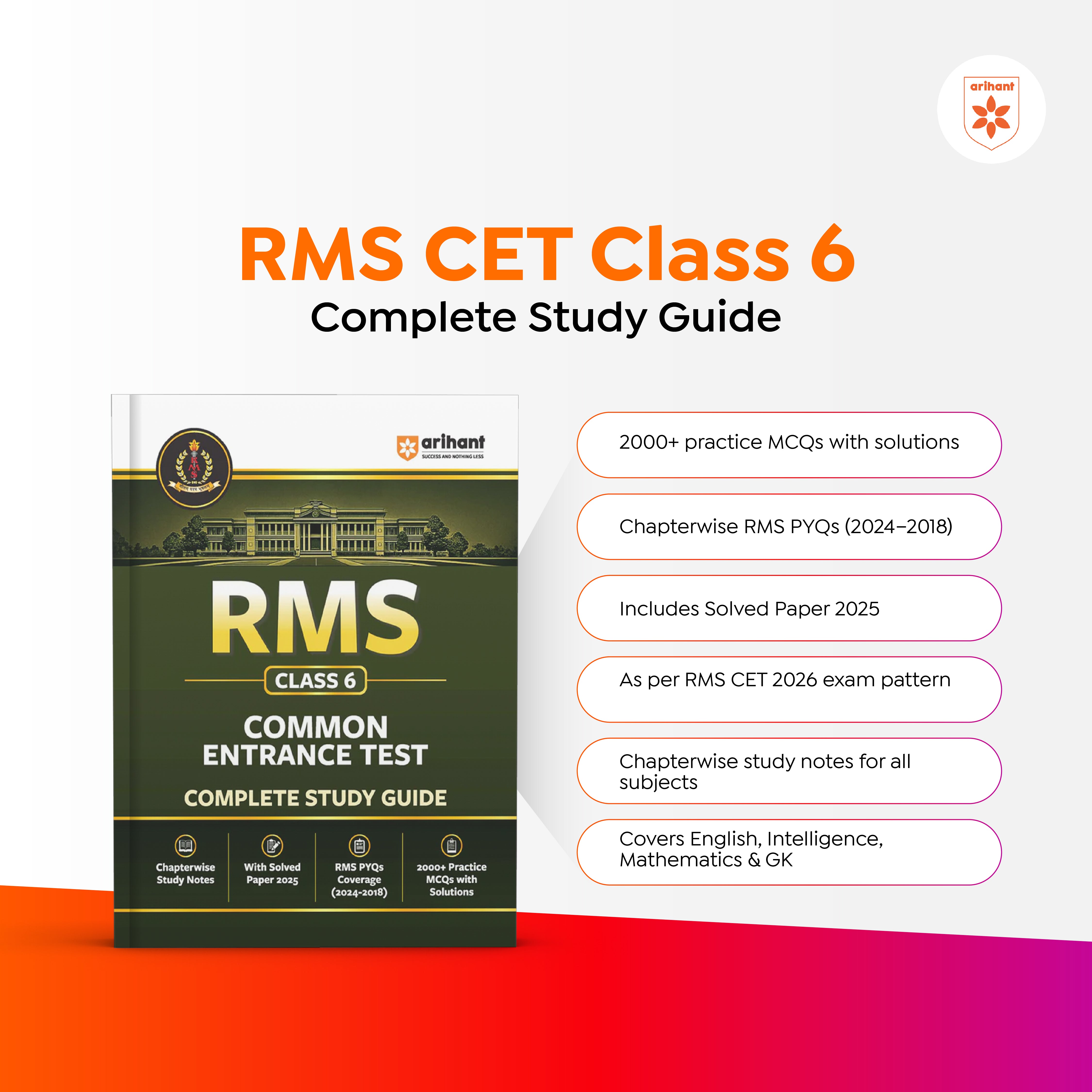 Rms Guide RMS Class 6 Entrance 2026 Best Study Guide Book English – arihantbooks