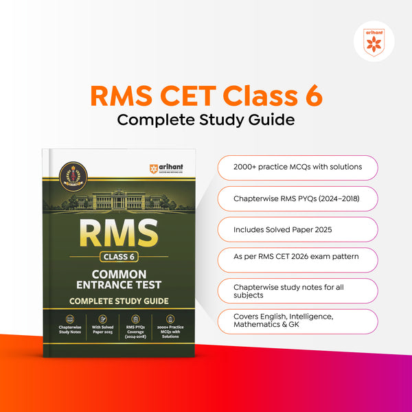 RMS (Rashtriya Military School) Class 6 Entrance Test 2026 | Complete Study Guide with Chapterwise Notes | Solved Paper 2025 | RMS PYQs (2018–2024) | 2000+ Practice MCQs with Detailed Solutions | Latest Exam Pattern Based